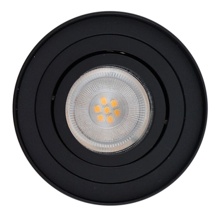 Modern surface mounted downlight black, Onno