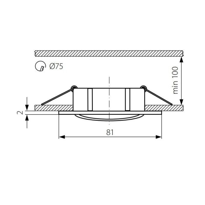 Aluminium recessed light chrome, Ravi