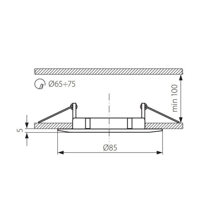 Aluminium recessed light silver, Rudo