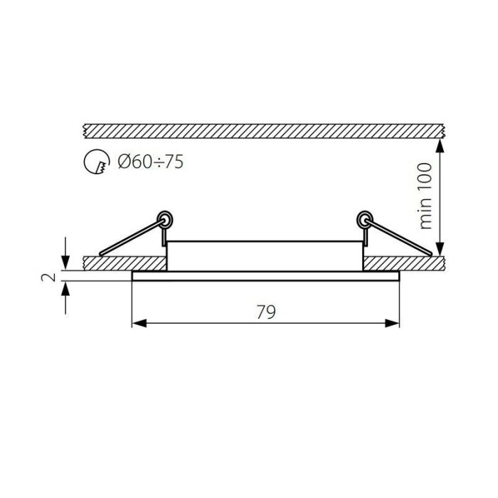 Aluminium recessed light black, Ipsi
