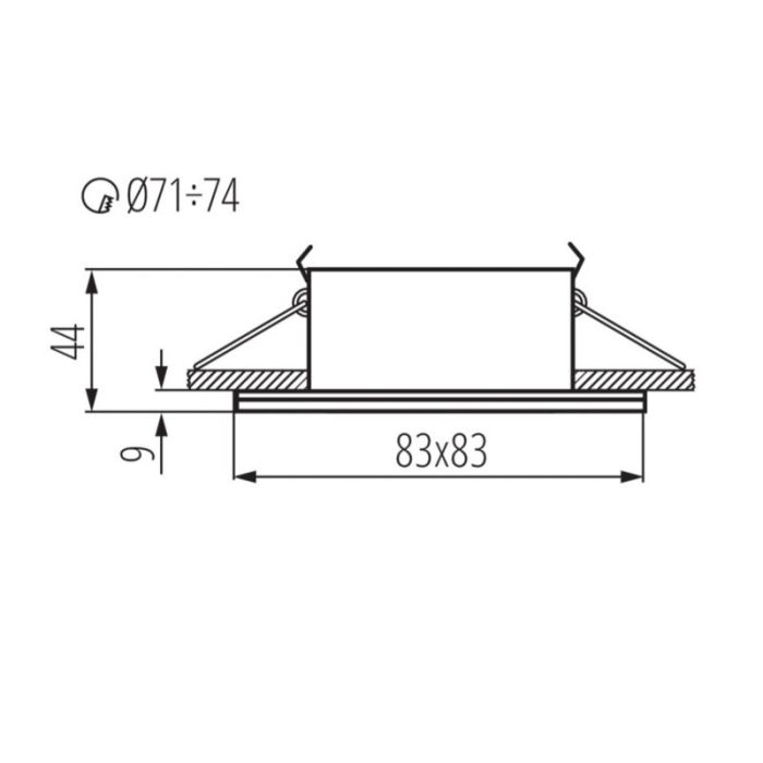 Aluminium bathroom recessed downlight white, Pelle, IP44