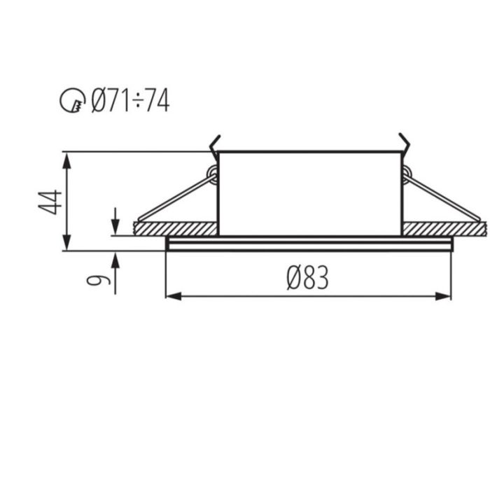 Aluminium bathroom recessed downlight chrome, Pierre, IP44