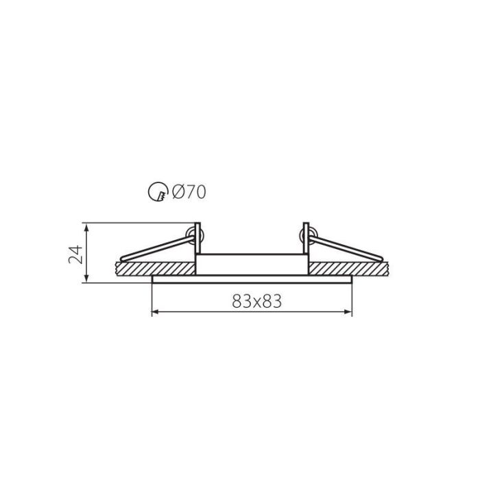 Metal recessed light chrome, Meco