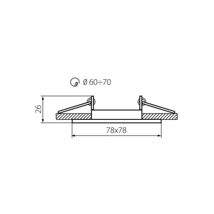 Metal recessed light chrome, Filo