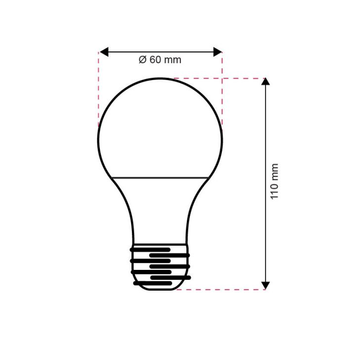 Dimmable E27 (big) lamp holder White light source Eymen, 5,5w 6500K (cool) white