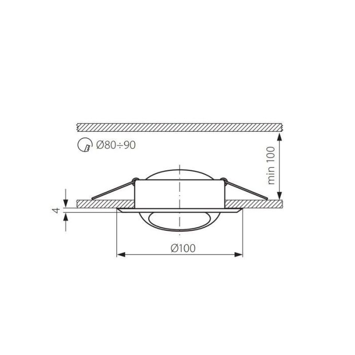 Aluminium recessed light white, Ando