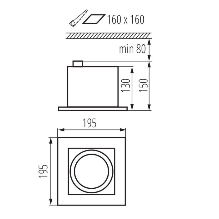 Modern recessed light white, Tracy