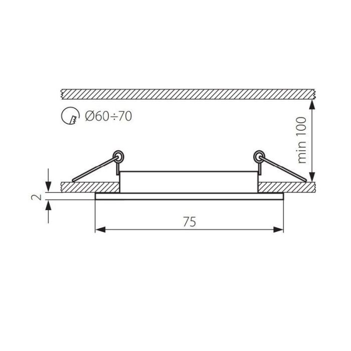Aluminium recessed light copper, Ravi