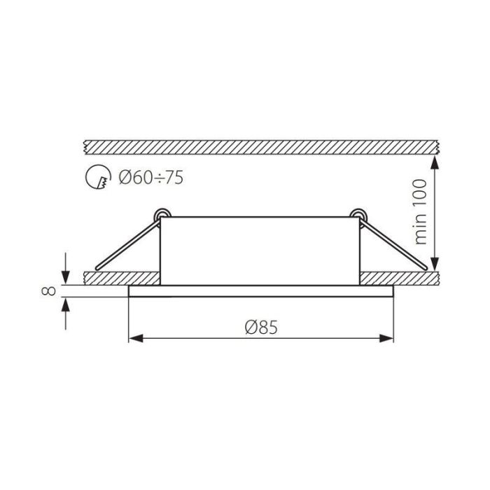 Metal bathroom recessed downlight bronze, Mela, IP44