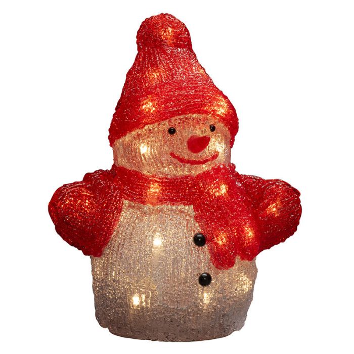 Snowman with red hat, 22.5 cm