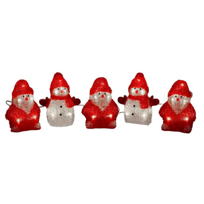3 LED Santa Clauses and 2 LED snowmen, for indoors and outdoors