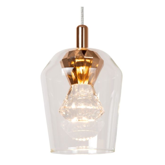 Transparent pendant light modern, Berliane, 4W, 2700K LED