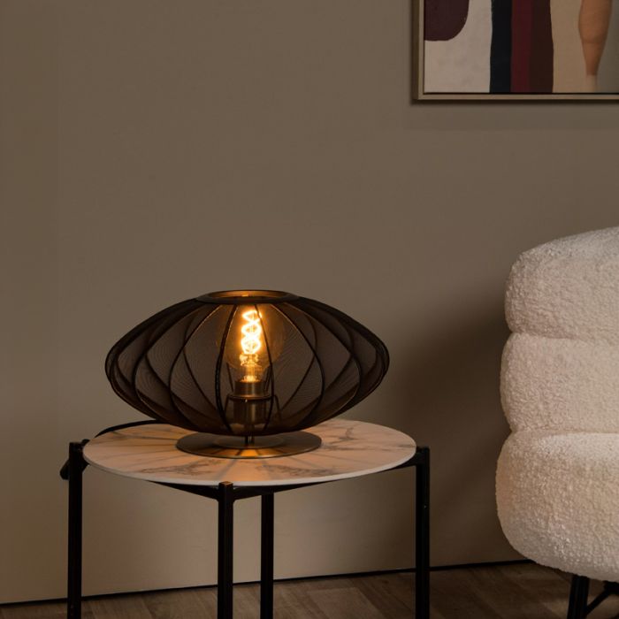 Black table lamp modern, Corina, with switch
