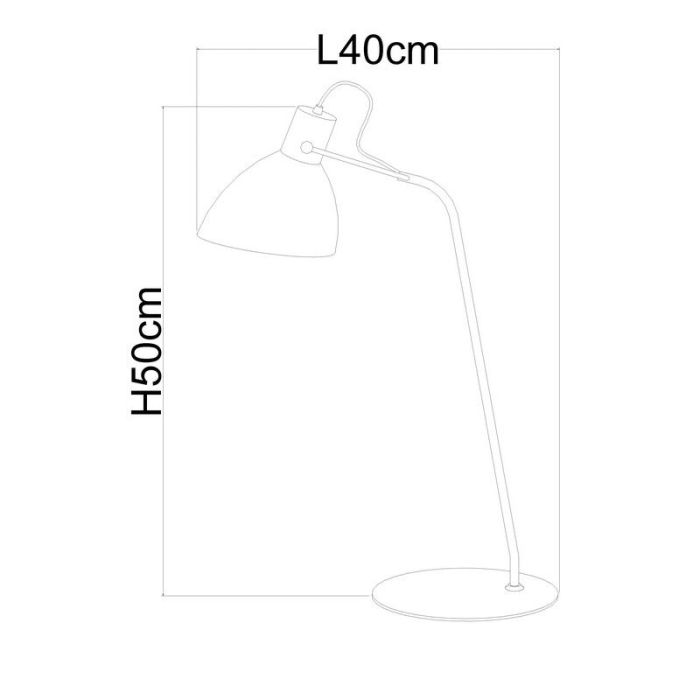 Black desk lamp modern, Shadi, with switch