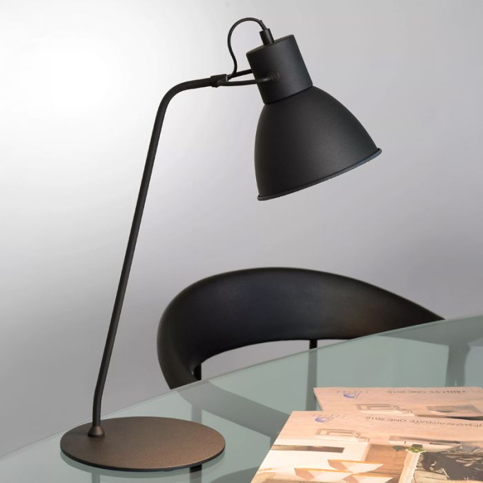 Black desk lamp modern, Shadi, with switch