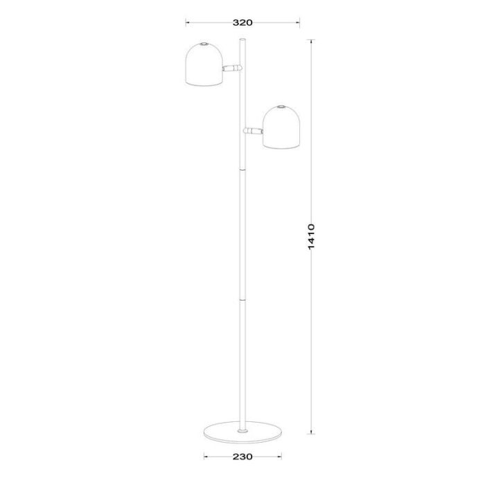 White floor lamp modern, Skanska, 5W, 2700K LED, with touch dimmer