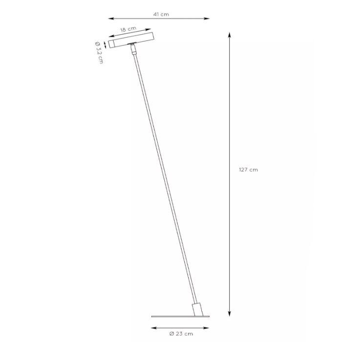 Black floor lamp modern, Alec, with switch