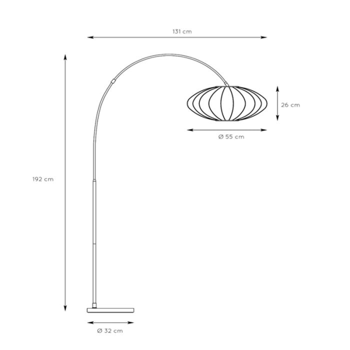 Black floor lamp modern, Corina, with switch