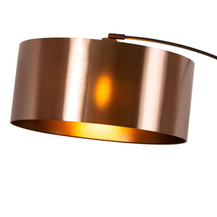 Rust Coloured arc floor lamp modern, Rankos, with switch