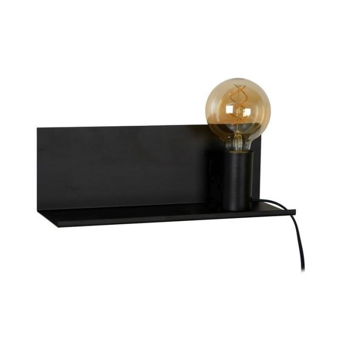 Black wall light modern, Sebo, with switch