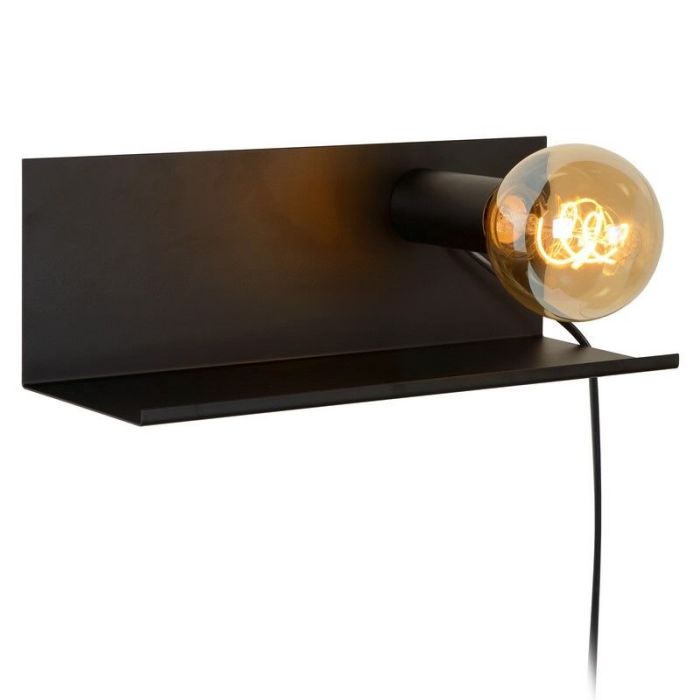 Black wall light modern, Sebo, with switch