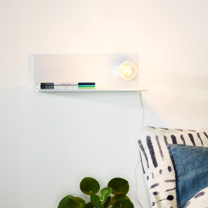 White wall light modern, Sebo, with switch