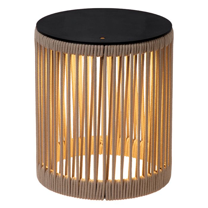 Taupe rechargeable floor lamp modern, Pingi, 3W, 3000K LED, IP44, 3-step dimmable
