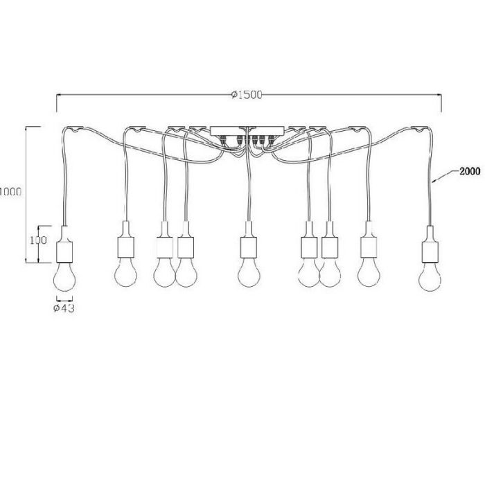 Black pendant light modern, Fix
