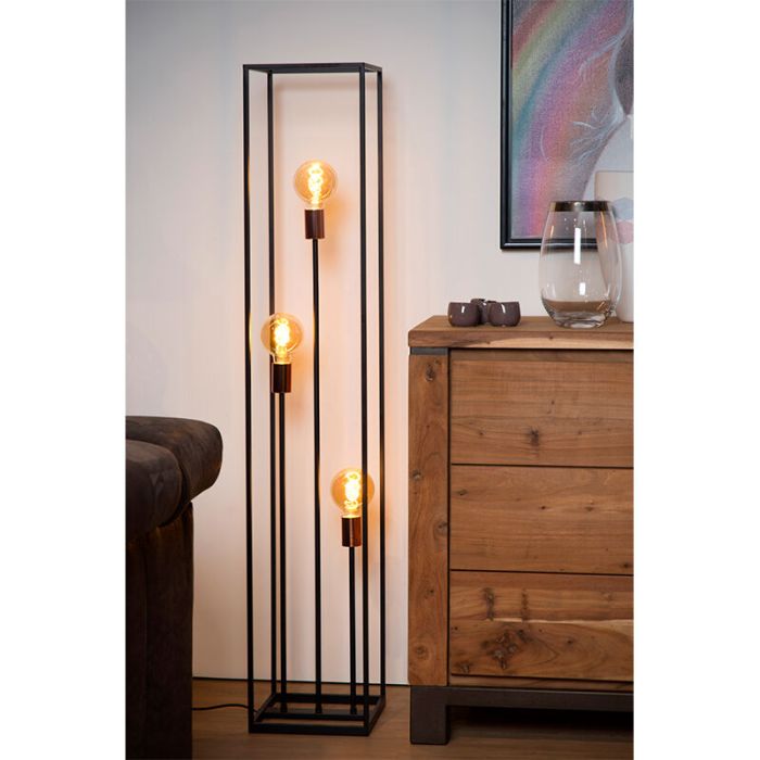 Copper floor lamp modern, Arthur, with switch