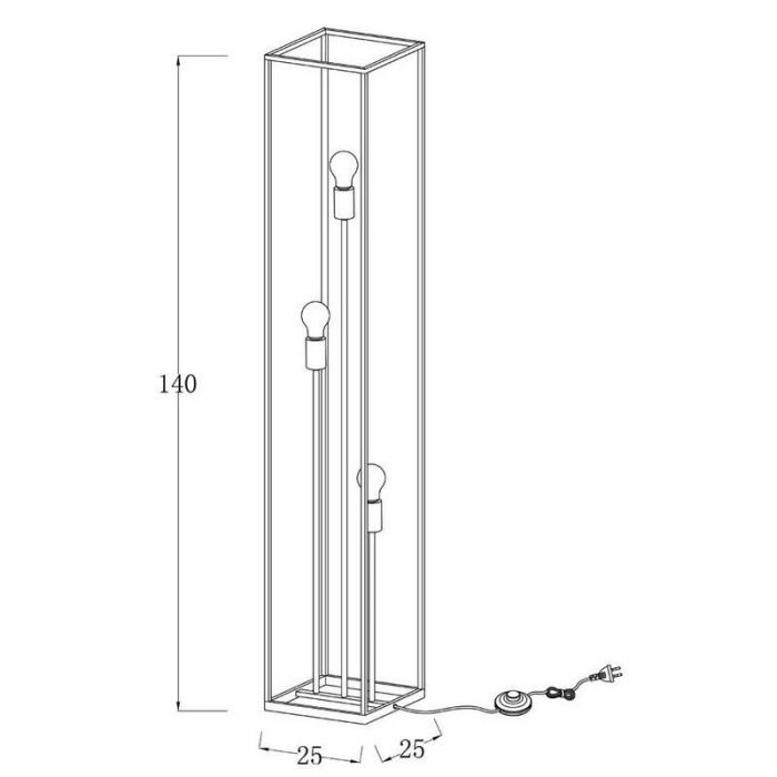 Copper floor lamp modern, Arthur, with switch