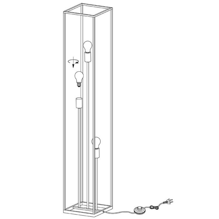 Copper floor lamp modern, Arthur, with switch