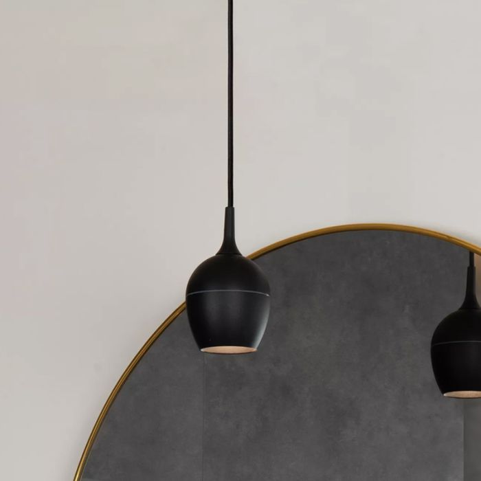 Black bathroom pendant light modern, Preston, IP44