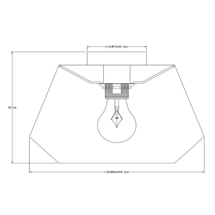 Black flush ceiling light modern, Jessica
