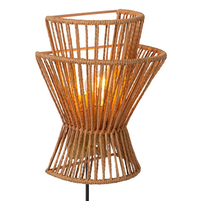 Rattan wall light brown, Tasman, with switch