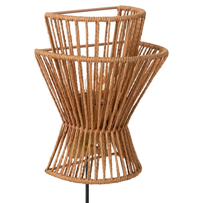 Rattan wall light brown, Tasman, with switch