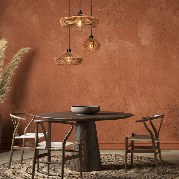 Rattan pendant light wood, Yunkai