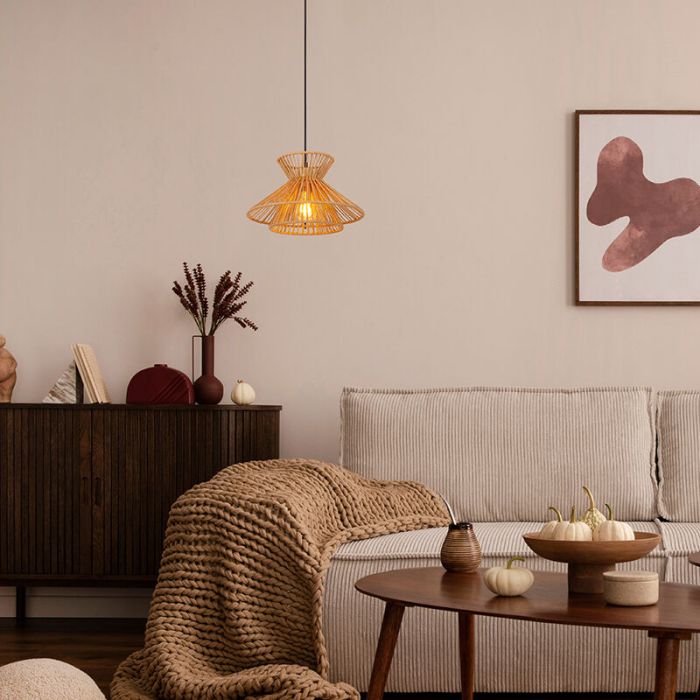 Rattan pendant light brown, Tasman