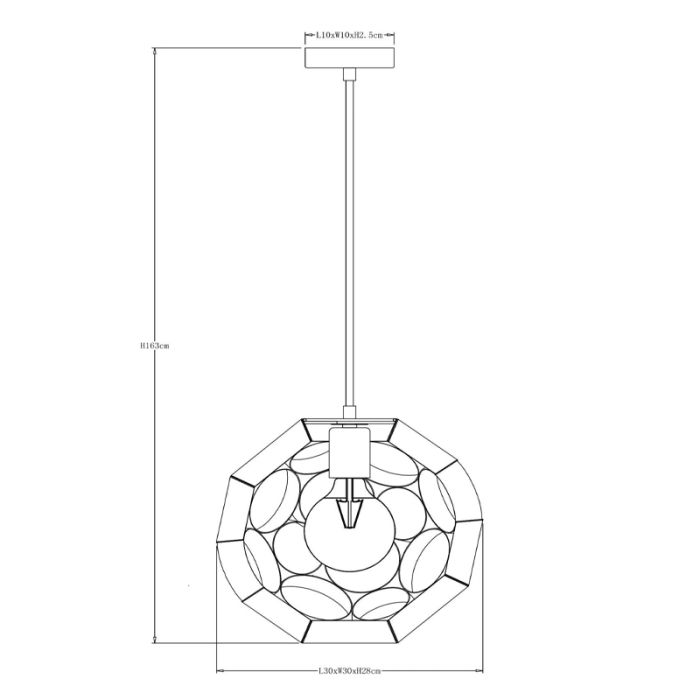 Golden pendant light modern, Hannelore