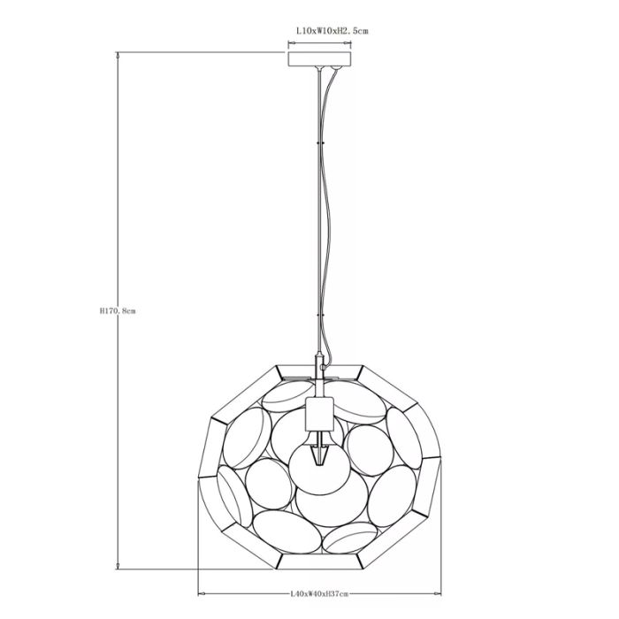Golden pendant light modern, Hannelore