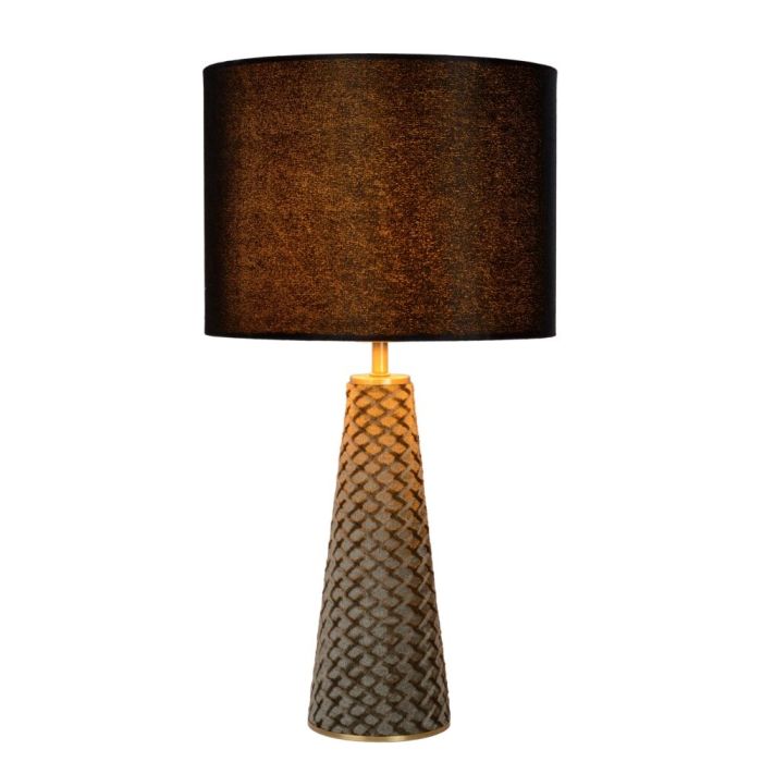 Grey table lamp retro, Extravaganza Velvet, with switch
