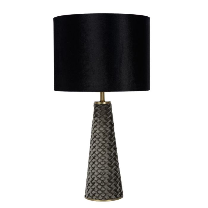 Grey table lamp retro, Extravaganza Velvet, with switch