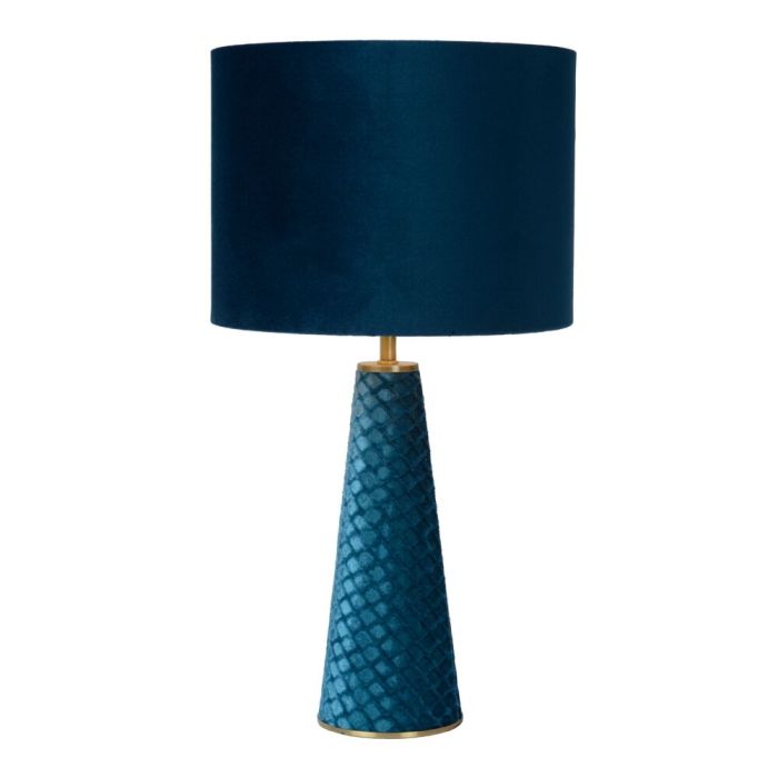 Blue table lamp retro, Extravaganza Velvet, with switch