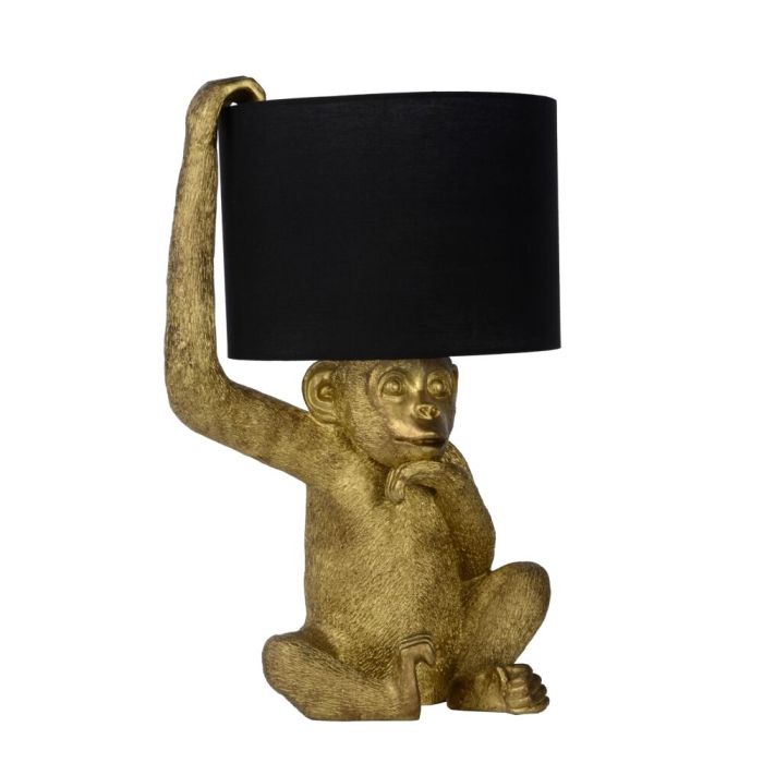 Golden table lamp retro, Extravaganza Chimp, with switch