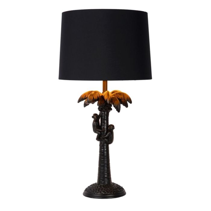 Black table lamp retro, Extravaganza Coconut, with switch