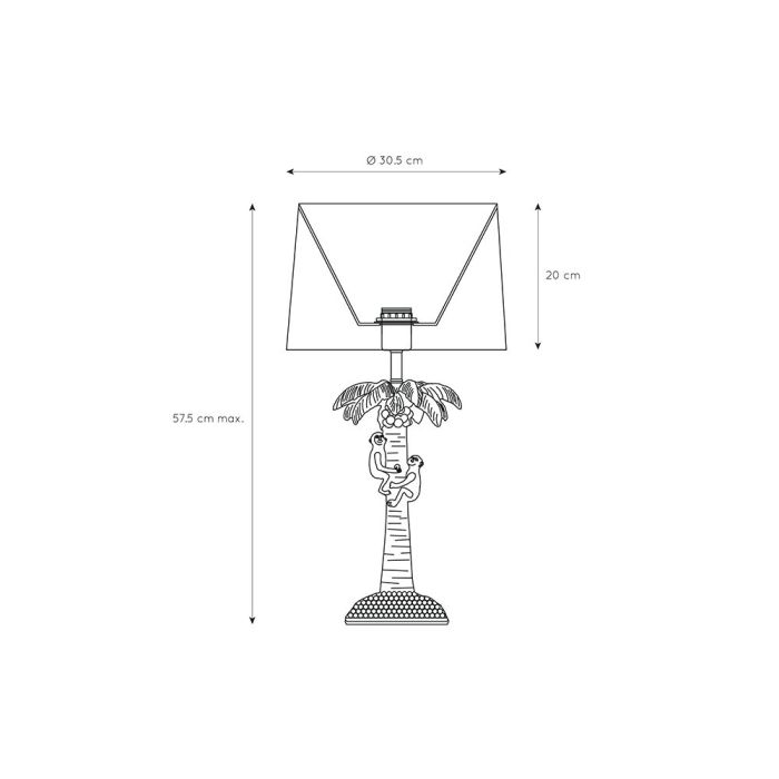 Black table lamp retro, Extravaganza Coconut, with switch