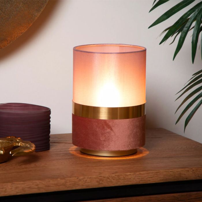 Golden table lamp retro, Tusse, with switch