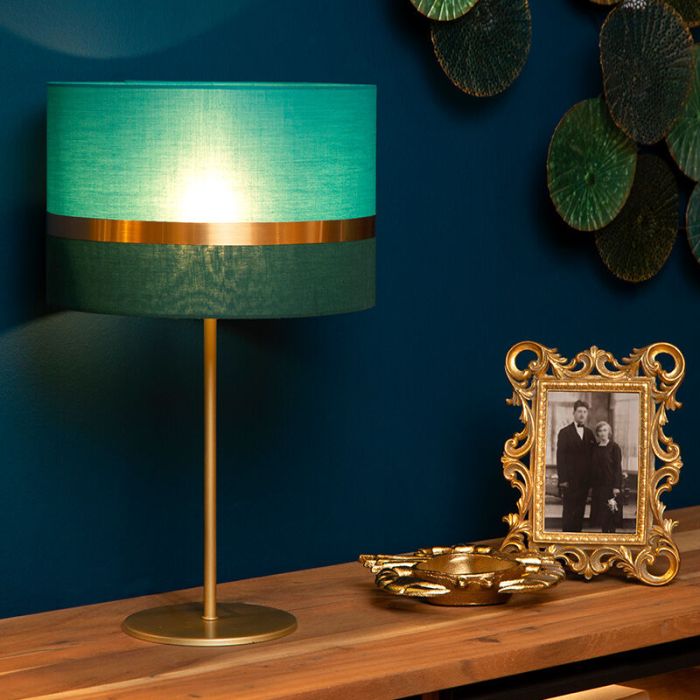 Green table lamp retro, Extravaganza Tusse, with switch
