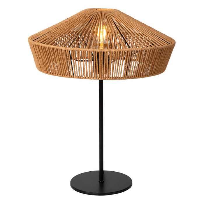 Rattan table lamp wood, Yunkai, with switch