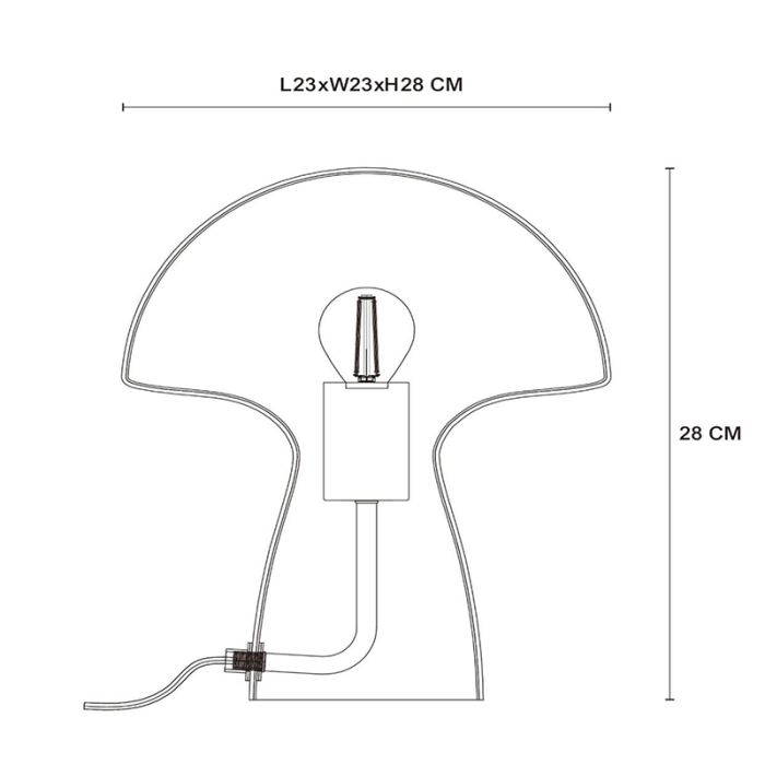 Grey table lamp modern, Fungo, with switch
