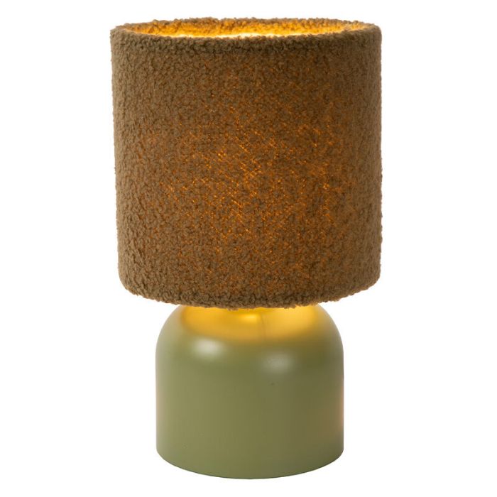 Green table lamp vintage, Woolly, with switch